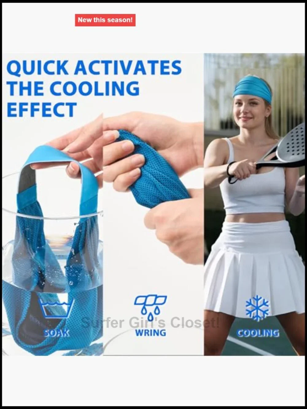 Instant Cooling Wide Headbands for Women, Non-Slip Moisture-Wicking Sport